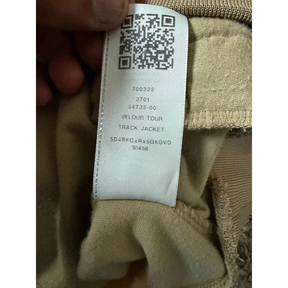 True Religion‎ Velour Tour Track Men's Size Medium Travertine Beige Full Zip